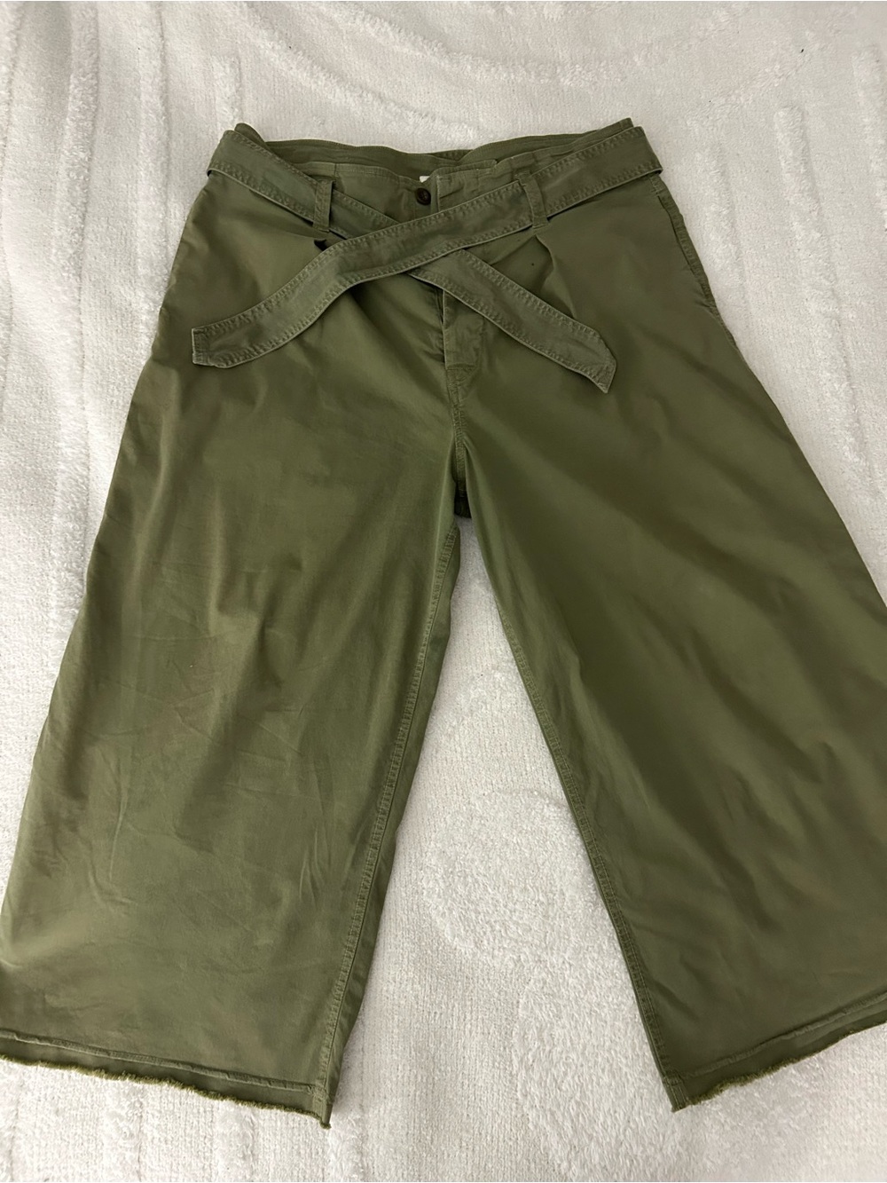 Nili Lotan NI Issue 2609988 Wide Leg Army Green Pants SIZE 6